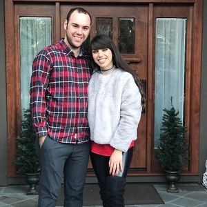 Super soft fluffy purple-grey faux fur jacket